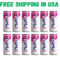 Nurri High Protein 30g Shake Strawberry Low Sugar Post-Workout Drink 12 Pack