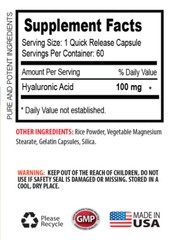 hyaluronic acid capsules – HYALURONIC ACID 100MG – bone health vitamins 3B
