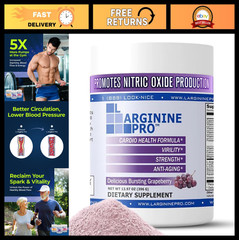 L-Arginine 5500mg + Citrulline 1100mg | Nitric Oxide Booster for Energy & Blood