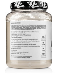 NAKED Whey Isolate, 30g Grass-Fed Protein, Zero Carb, Unflavored, 28 Servings