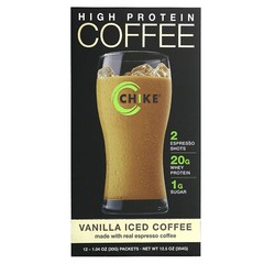 High Protein Iced Coffee, Vanilla, 12 Packets, 1.04 oz (30 g) Each