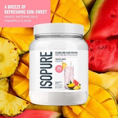 Isopure Clear Low Carb 100% Whey Protein Isolate Powder, Citrus Lemonade