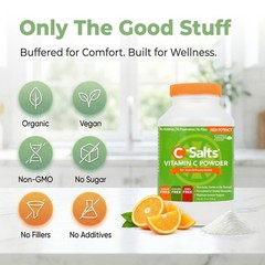C-Salts Buffered Vitamin C Powder – Pure Organic, Stomach 8 Ounce (Pack of 1)