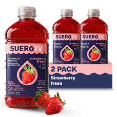 Suero I.V. Electrolyte Drink, Strawberry Flavor 33.8 fl oz – Hydrate (2-Pack)