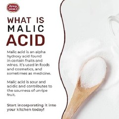 Malic Acid Powder 1.75 LB (28Oz) – Food Grade, Crystals, Tart Flavor – 1 Pack Ea
