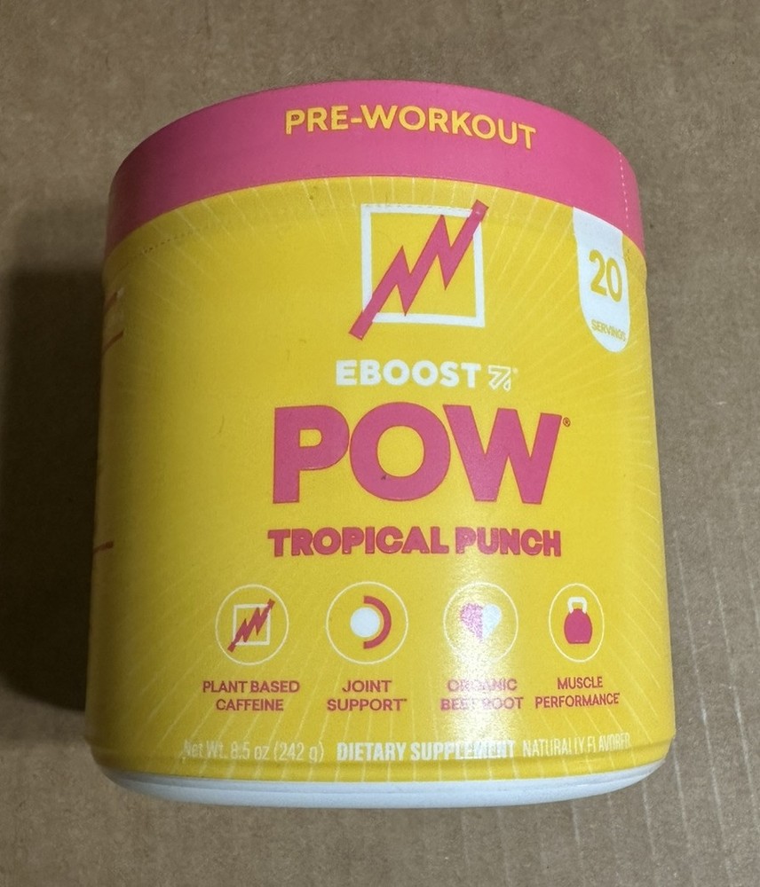 Eboost POW Pre-Workout Tropical Punch 242 grams EXP 11/2025