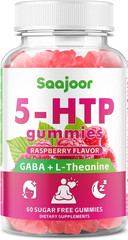 Saajoor 5-HTP 300mg Gummies with GABA+L-Theanine & Vitamin D3, Circadian Support
