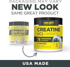 CON-CRET Creatine HCl Powder | Muscle, Cognitive, 64 Servings (Pack of 1)