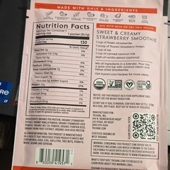 Truvani Organic Plant-Based Protein Powder Non-GMO Gluten-Free Strawberry 1.18oz