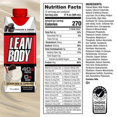Labrada Lean Body Ready-to-Drink Cookies and Cream 17 Fl Oz (Pack of 12)