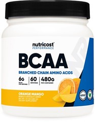 Nutricost BCAA 2:1:1 Powder (Orange Mango) 60 Servings – 6G Per Serving