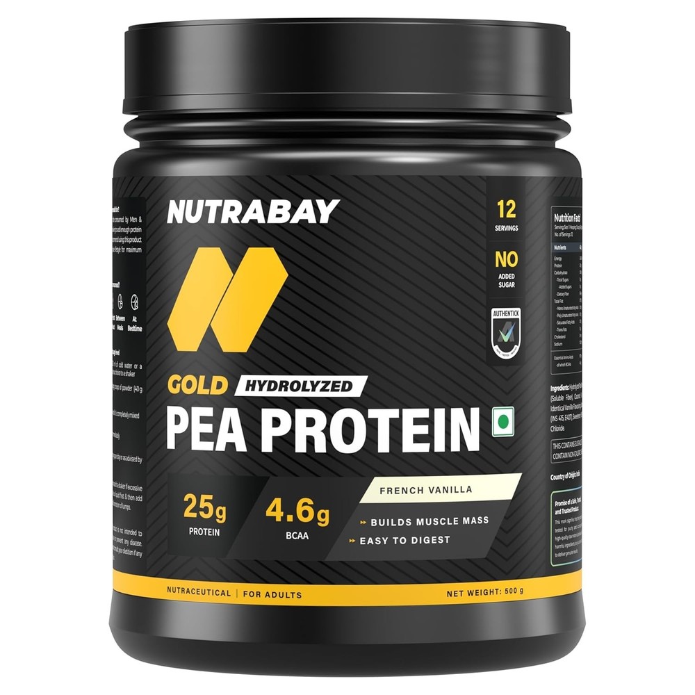 Plant Based Protein Powder 25g Protein ,4.6g BCAA | French Vanilla , 12 Servings