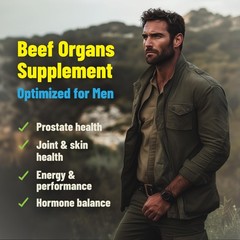 Grass Fed Beef Organ Supplement for Men – Male Optimization Pills – 90 Count