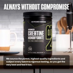 NutraBio Pure Micronized Creatine Monohydrate Powder Supplement, 500g, White