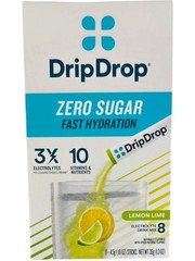 DripDrop Zero Sugar Lemon Lime Electrolyte Powder Mix 8 Sticks Box (EXP 01/2027)