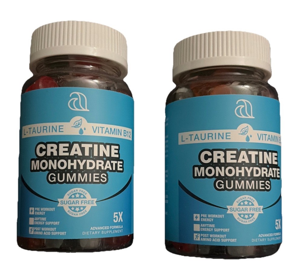 2X Creatine Monohydrate Gummies, L-Taurine, Vitamin B12 – 80 Count -Ex: 11/28/27
