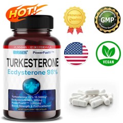Turkesterone 10,500mg and Ecdysterone 300mg (120 Caps) Support Male Performance