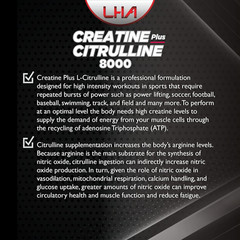 LHA Creatine Citrulline – 400g Workout Support, Green Apple flavor (3-Pack)