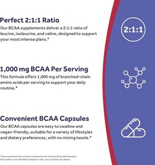 Doctors Recipes BCAA 1000 mg, 211 Ratio, L-Leucine, L-Isoleucine, L-Valine, B…