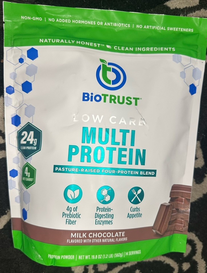 BioTrust Low Carb 24g Multi Protein,1.2 LB Milk Chocolate Exp 9-26