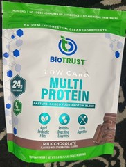 BioTrust Low Carb 24g Multi Protein,1.2 LB Milk Chocolate Exp 9-26