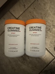 2 X Codeage Creatine Monohydrate Gummies Supplement, Mixed Berry EXP : 9/26
