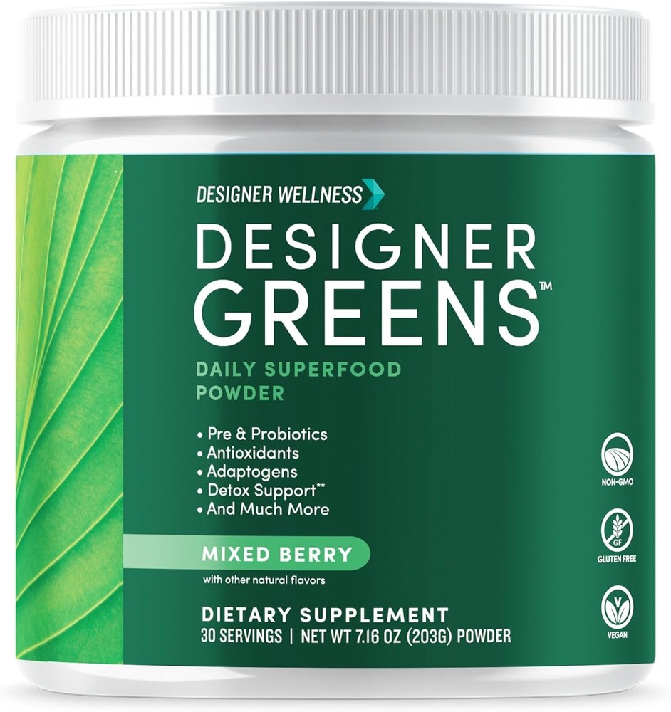 Designer Wellness, Designer Greens Superfood Powder with Prebiotics, Probiotics,