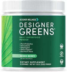 Designer Wellness, Designer Greens Superfood Powder with Prebiotics, Probiotics,