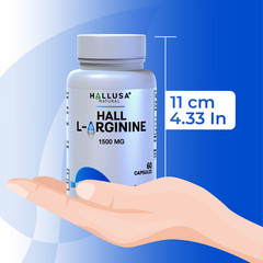 L-Arginine Capsules 1500mg, Nitric Oxide Booster, Blood Flow & Workout, 60 Count