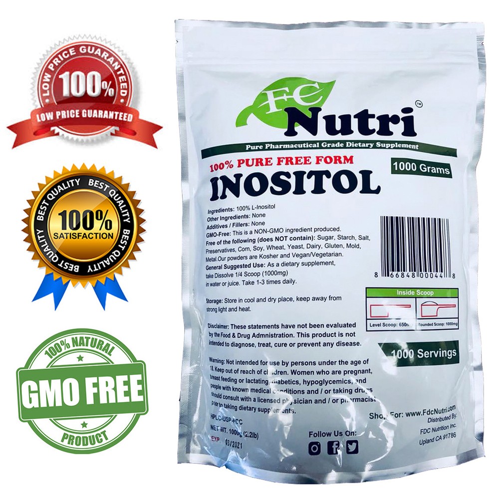 Inositol Powder (Vitamin B8) 100% Pure 2.2lb (1000g) By FCNutri