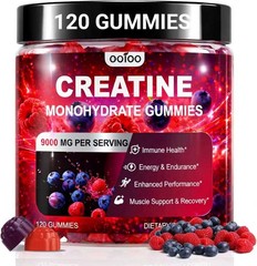 ooi0o Creatine Monohydrate Gummies 120 Count 9000mg Muscle Gain Energy