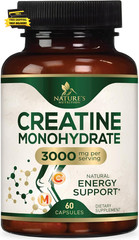 Creatine Monohydrate 3000Mg per Serving – Micronized Creatine Powder Capsules –