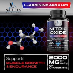 Nitric Oxide Booster 3000mg L-Arginine 3X Extra Strength Capsules