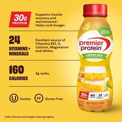 Premier Protein Lemon Bar 🍋 11.5 Fl Oz (Pack of 12)