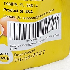 Whole Egg Powder Pasteurized Premium Freeze Dried 8 oz for Baking and Cooking