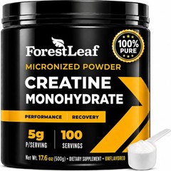 ForestLeaf Micronized Creatine Monohydrate 1.1 Pound (Pack of 1), White