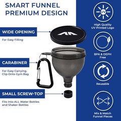 Protein Powder Funnel Set – Sleek Water Bottle Funnel for Powder Supplement with