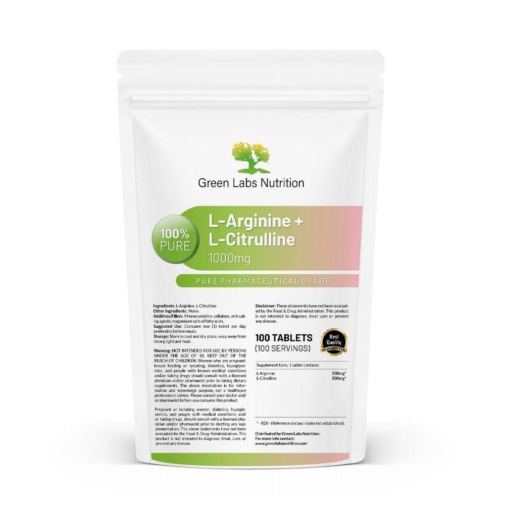 L-Arginine + L-Citrulline 1000mg tablets MUSCLEPUMP REGENERATION EFFICIENCY