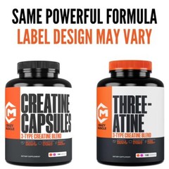 Creatine Capsules 5g Premium 3X ThreeAtine Pre Workout Bulk Muscle Mass Gaine…