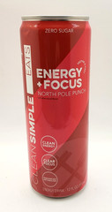 Clean Simple Eats 12 PACK Energy + Focus NORTH POLE PUNCH 12 oz cans x12 Pk
