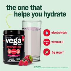Vega Sport Hydration Powder Berry 50 Servings Electrolyte Supplement Vegan Gl…