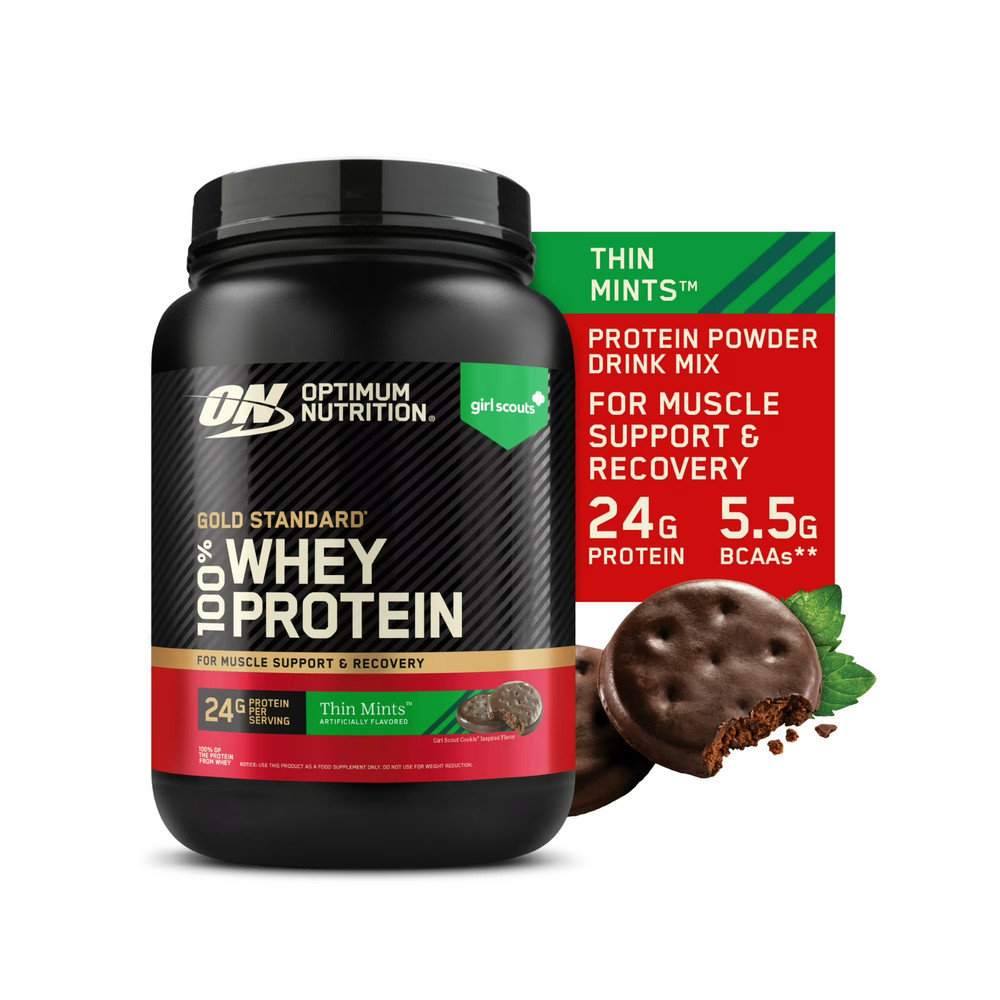Optimum Nutrition, Gold Standard 100% Whey Protein Powder Scout Thin Mint Cookie