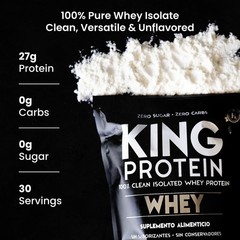 KING Protein Clean Whey Isolate Powder 1.98 Pound (Pack of 1)