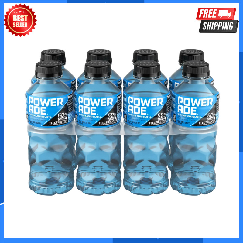 POWERADE Mountain Berry Blast Electrolyte Sports Drink Bottles, 20 fl oz, 8 Pack