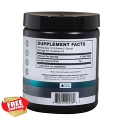 TERRA ORIGIN Creatine Monohydrate Powder Unflavored 45 Servings Gluten Free