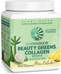 Sunwarrior Plant-Based Beauty Greens Powder Organic Pina Colada, 10.6oz