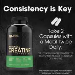 Optimum Nutrition 100% Pure Micronized Creatine Monohydrate 2500mg 300 Capsules
