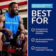 BodyTech Creatine HCl + Electrolytes 75 Servings (Pack of 1), No Color
