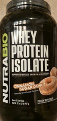 NutraBio WHEY PROTEIN ISOLATE 2 lb (30 Servings) Cinn Sugar Donut BEST BY 10/26