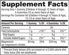 Natural Vitality Calm Kids Magnesium Supplement Gummies, Sweet Citrus, 60 Count